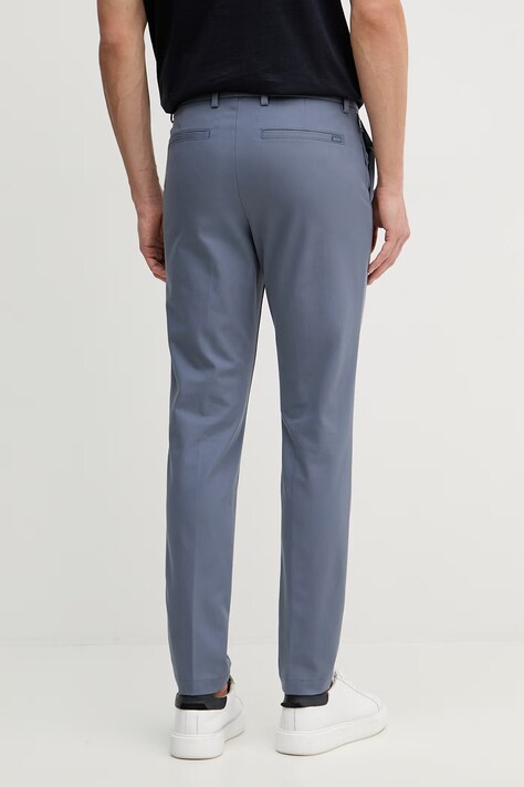 BOSS spodnie P-Kaiton1-Zip męskie kolor niebieski w fasonie chinos 50543945