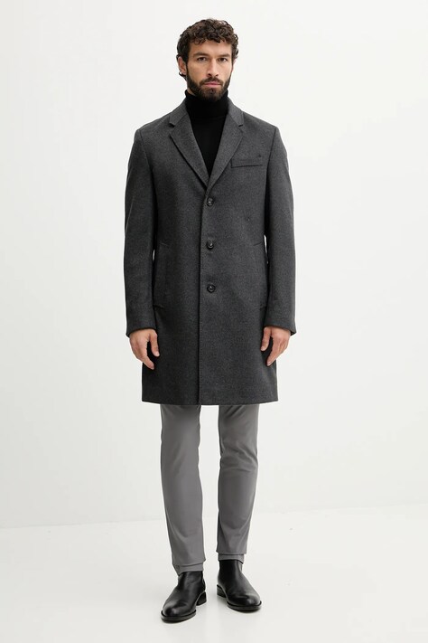 BOSS штани slim fit чоловічі з бавовною P-Kaiton1-Zip — AW25-SPM01S, сірий — фото 2