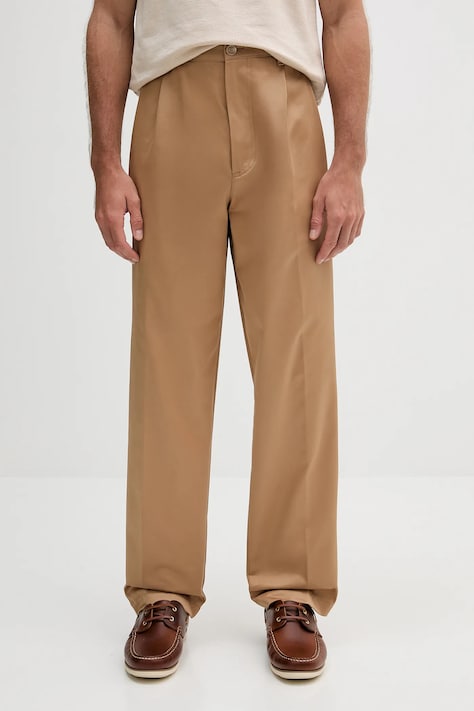 BOSS pantaloni de bumbac culoarea verde, cu fason chinos, 50546924