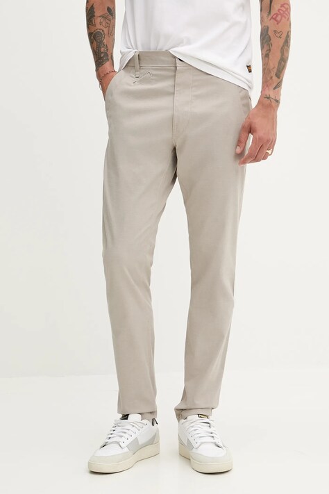 G-Star pantaloni culoarea bej, mulată, D26336-D921
