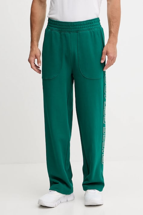 Guess pantaloni de trening din bumbac MENTORE culoarea verde, cu imprimeu, Z5YB00 KCE91