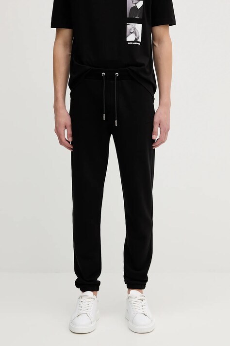 Karl Lagerfeld pantaloni de trening culoarea negru, uni, 554910.705008