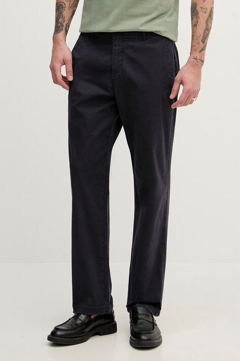 United Colors of Benetton kalhoty pánské bavlněné s elastanem námořnicky modré regular waist 4TZYUF05H