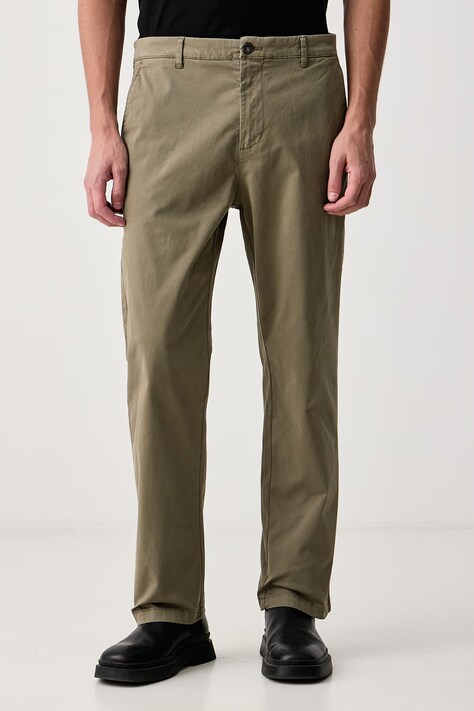 United Colors of Benetton Spodnie męskie bawełniane z elastanem zielone regular waist 4TZYUF05H