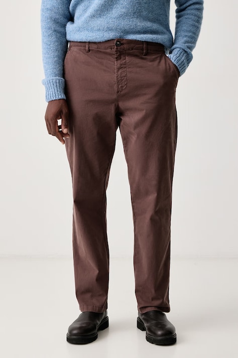 United Colors of Benetton Spodnie męskie bawełniane z elastanem brązowe regular waist 4TZYUF05H