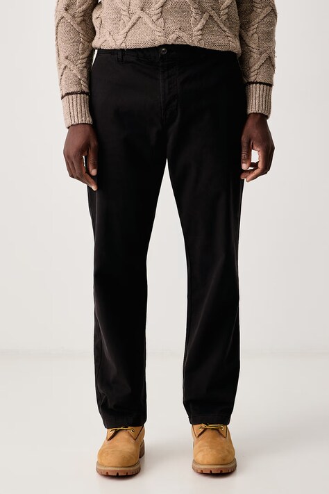 United Colors of Benetton Spodnie męskie bawełniane z elastanem czarne regular waist 4TZYUF05H
