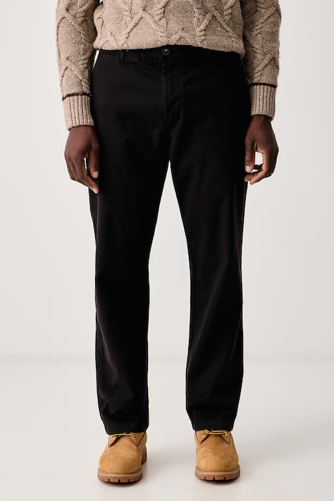 United Colors of Benetton Spodnie męskie bawełniane z elastanem czarne regular waist 4TZYUF05H