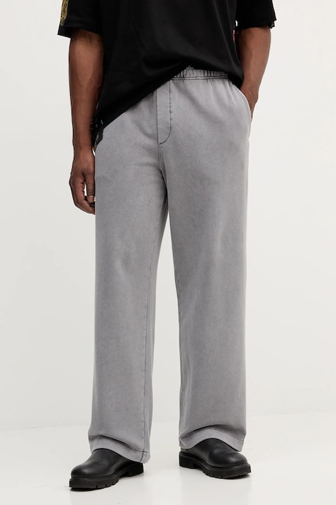 Versace Jeans Couture pantaloni de trening din bumbac culoarea gri, cu imprimeu, 79GAAE00 CF00E
