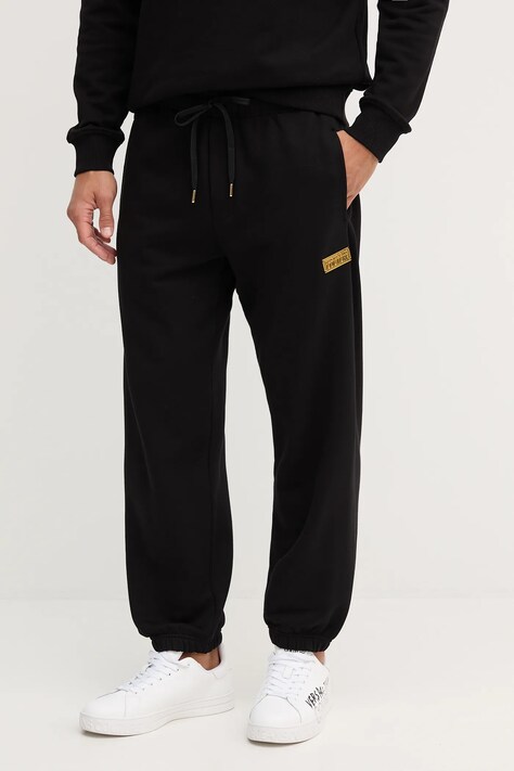 Versace Jeans Couture spodnie dresowe bawełniane męskie kolor czarny gładkie 79GAAT07 CF01T