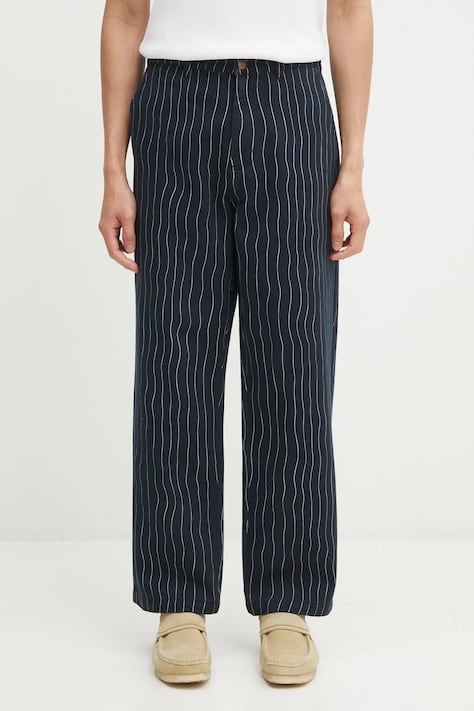 Kalhoty by Parra Meandering pánské, tmavomodrá barva, ve střihu chinos, 54245