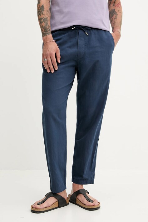 Льняные брюки Marc O'Polo цвет синий фасон chinos 5000007216