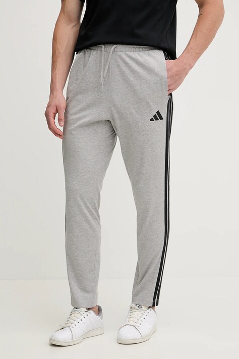 adidas pantaloni de trening Essentials culoarea gri, melanj, JE6428