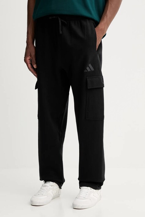Бавовняні спортивні штани adidas All SZN колір чорний однотонні JN0580