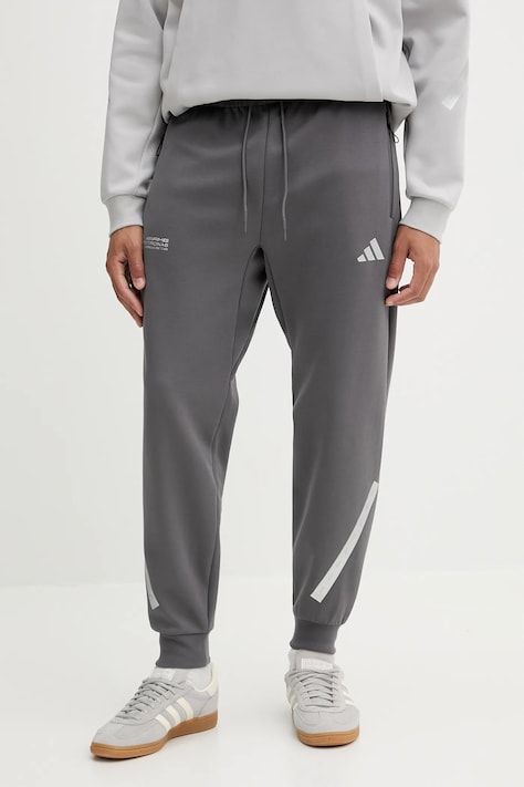 adidas spodnie dresowe x Mercedes męskie kolor szary z nadrukiem JW3478