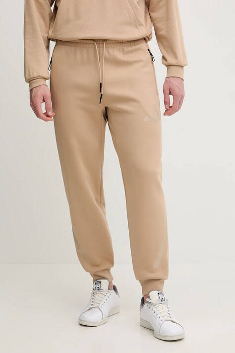 adidas pantaloni de trening x Z.N.E culoarea bej, cu imprimeu, JW4725
