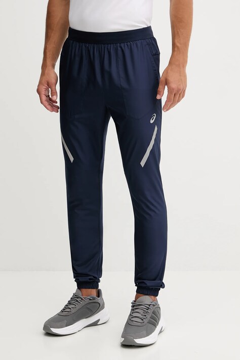 Asics spodnie treningowe LITE SHOW męskie kolor niebieski z nadrukiem 2011C754
