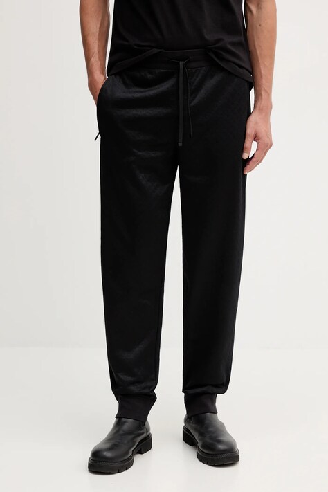 Armani Exchange spodnie dresowe męskie kolor czarny gładkie XM001356 AF16259