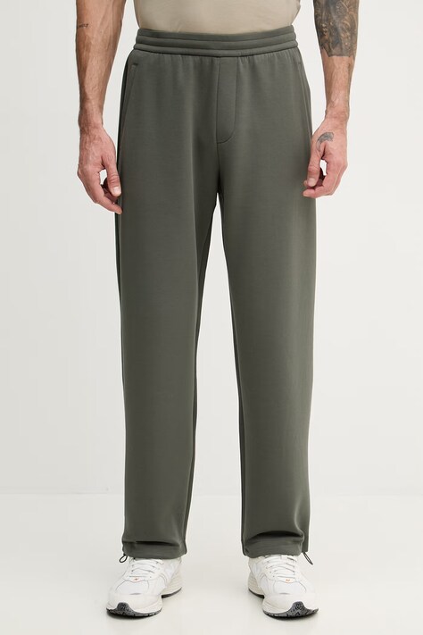 Armani Exchange спортивные штаны для мужчин с хлопком зелёные regular waist
