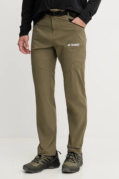 adidas TERREX spodnie outdoorowe Xperior męskie kolor zielony proste IK3533