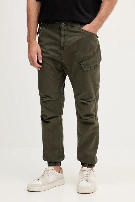 Bombažne hlače Alpha Industries zelena barva, 258204.136