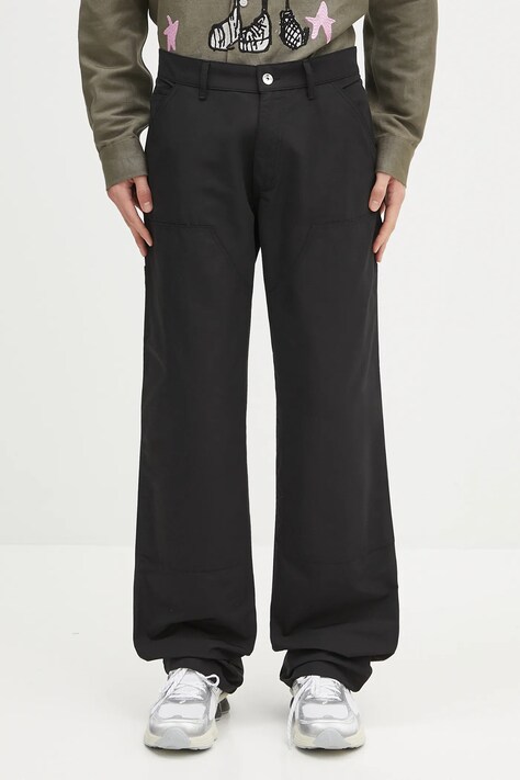 Sky High Farm spodnie Carpenter pants męskie kolor czarny proste SHF07P002