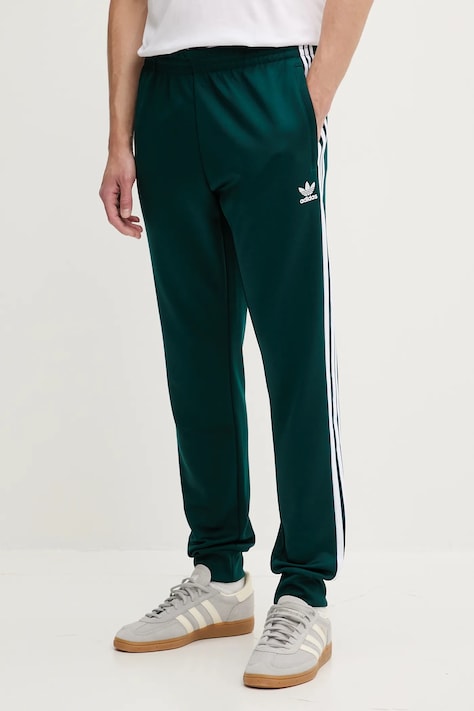 adidas Originals pantaloni de trening Sst Tp culoarea verde, cu imprimeu, JY1288