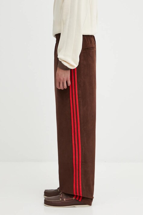 adidas Originals cotton joggers Cord Pant brown color with an application JX3108
