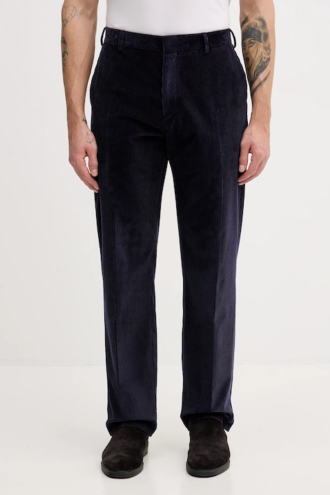 Paul Smith pantaloni de catifea cord culoarea bleumarin, drept, M1R-410Z-T02792