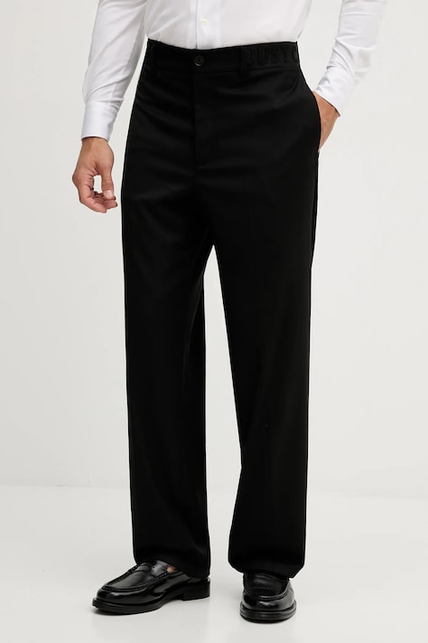 Just Cavalli pantaloni negru drept pentru bărbați 79OAA117 N0463