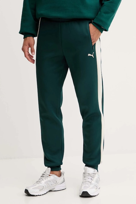 Спортивные штаны Puma цвет зелёный однотонные 629588