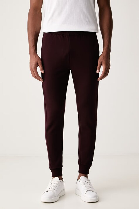Lacoste Spodnie dresowe męskie z bawełną bordowe regular waist XH9583