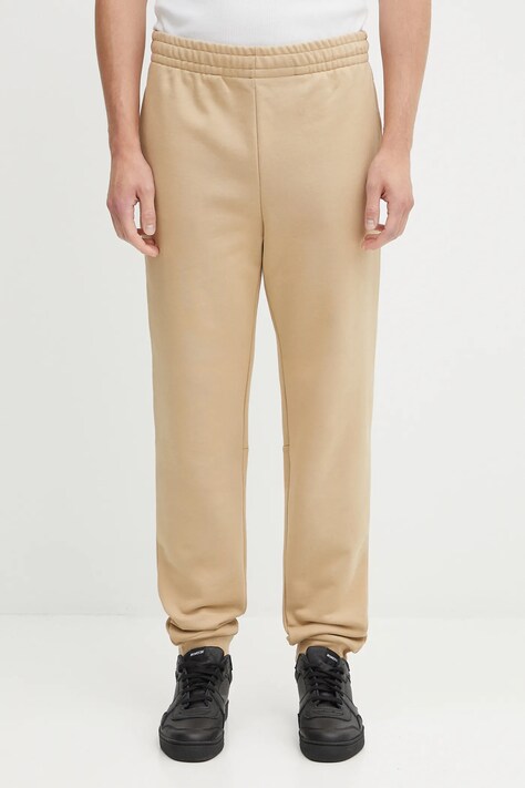 Lacoste pantaloni de trening din bumbac culoarea verde, uni, XH9833