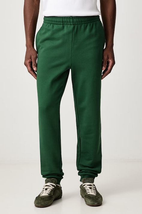 Lacoste Pantaloni de trening bărbați din bumbac verde regular waist XH9833