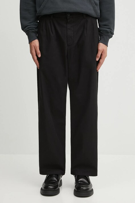 Carhartt WIP spodnie bawełniane Evan męskie kolor czarny proste I035563.89GD