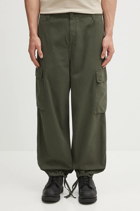 Carhartt WIP spodnie bawełniane Kade Cargo męskie kolor zielony proste I035564.2ZXGD