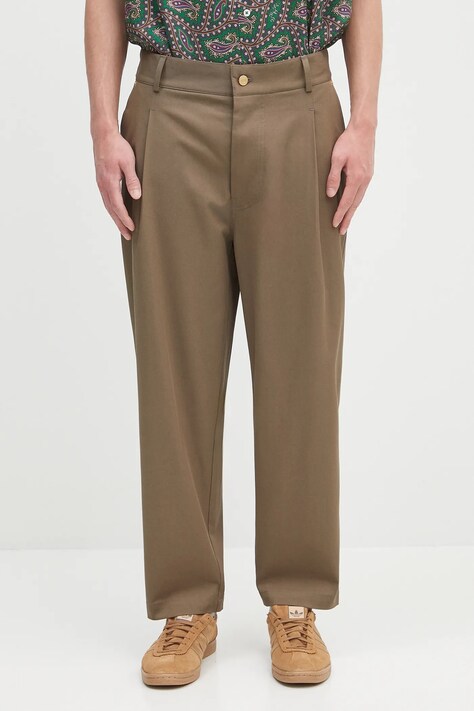 Hlače Drôle de Monsieur Le Pantalon Cropped Twill boja: bež, ravna, H.BP155.CO214