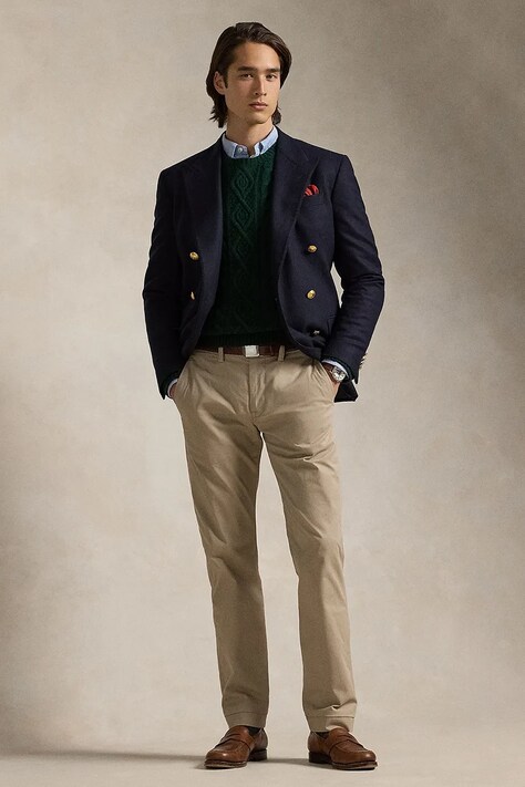 Polo Ralph Lauren spodnie męskie kolor beżowy proste 710687424