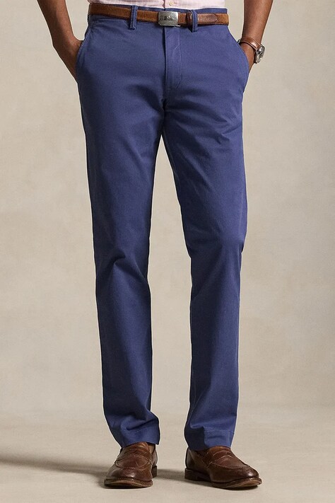 Polo Ralph Lauren spodnie chinos męskie z bawełną granatowe regular waist 710704176