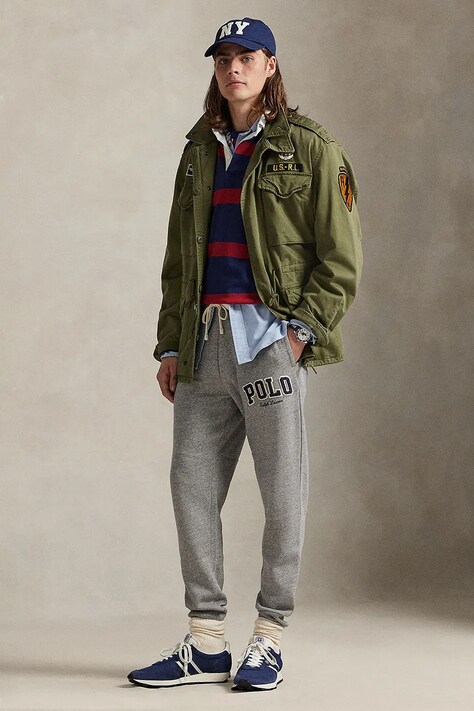 Polo Ralph Lauren spodnie dresowe męskie kolor szary z aplikacją 710981154