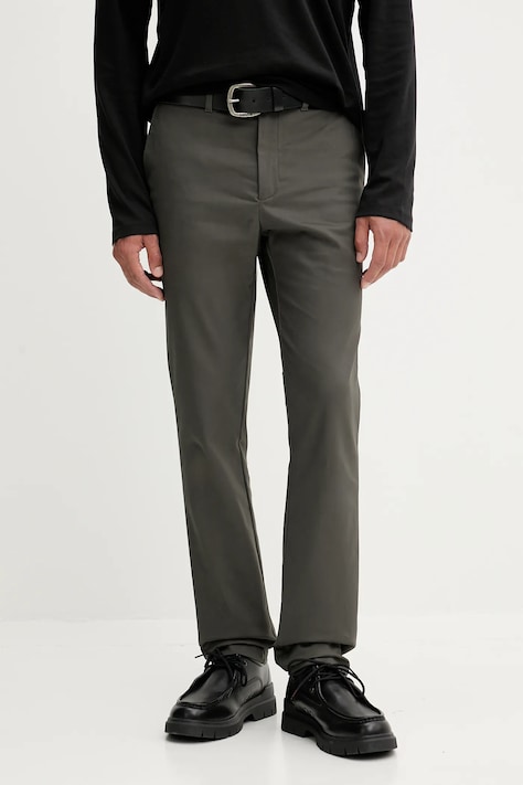 Nohavice Calvin Klein šedá farba, priliehavé, LV04LD613G