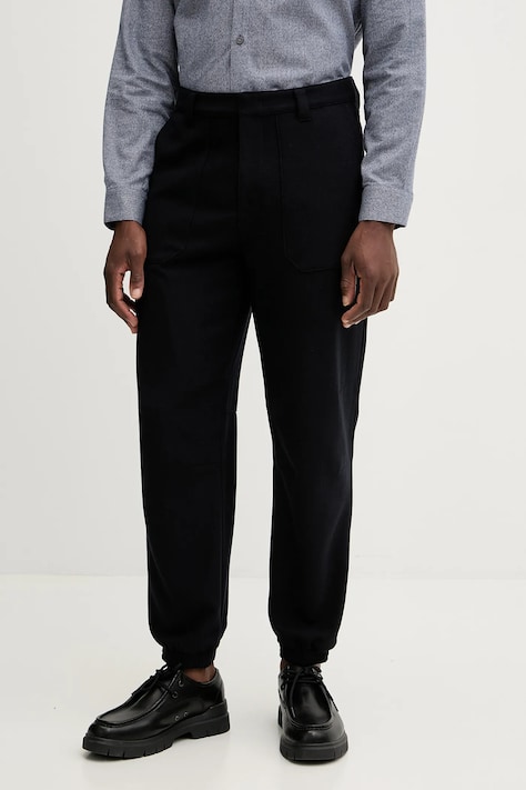 Armani Exchange spodnie z dodatkiem wełny męskie kolor granatowy XM000941 AF16644