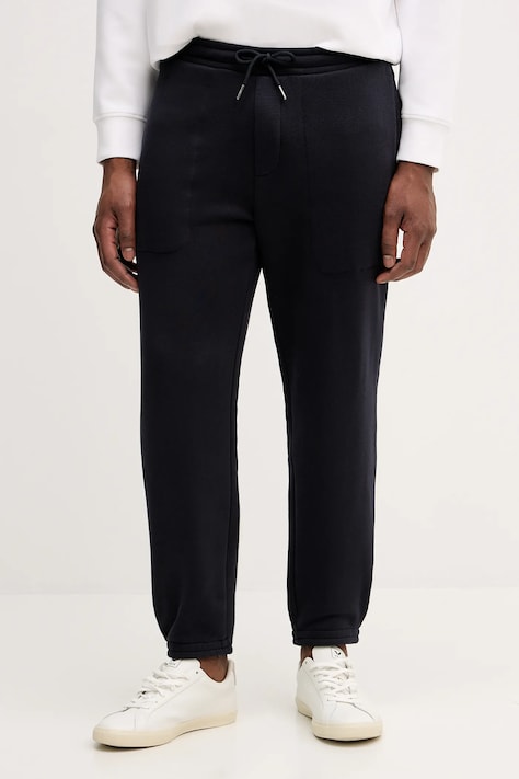 Armani Exchange spodnie dresowe bawełniane męskie kolor granatowy gładkie XM001419 AF16434