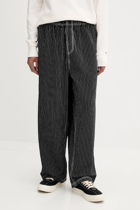 Pamučne hlače adidas Originals boja: crna, ravna, JW0180