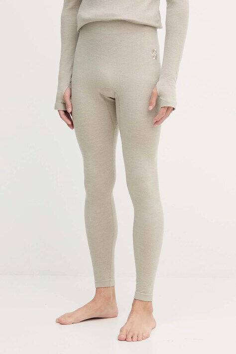 BOSS legginsy z dodatkiem wełny męskie kolor zielony gładkie 50544376
