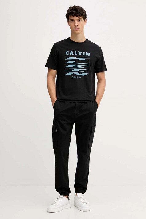Calvin Klein Jeans spodnie męskie kolor czarny LV04RD608G