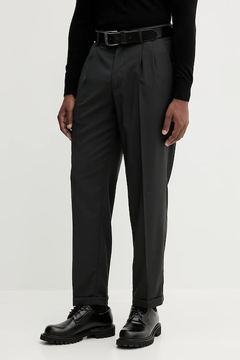 Volnene hlače BARENA VENEZIA Pantalone Drapier črna barva, PAU5257.478