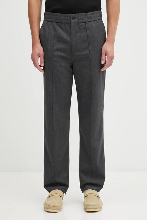 Filling Pieces spodnie z wełną Coach Twill Wool męskie kolor szary proste 422550500247