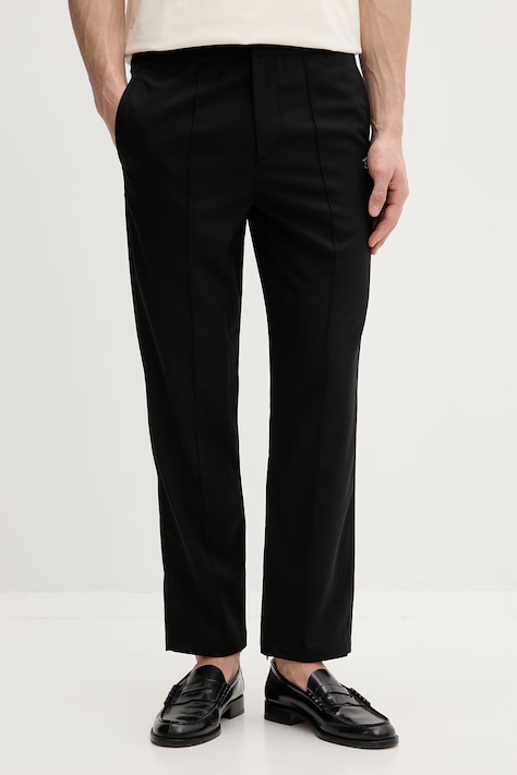 Filling Pieces spodnie męskie z wełną Coach Twill Wool czarne regular waist 422550500247