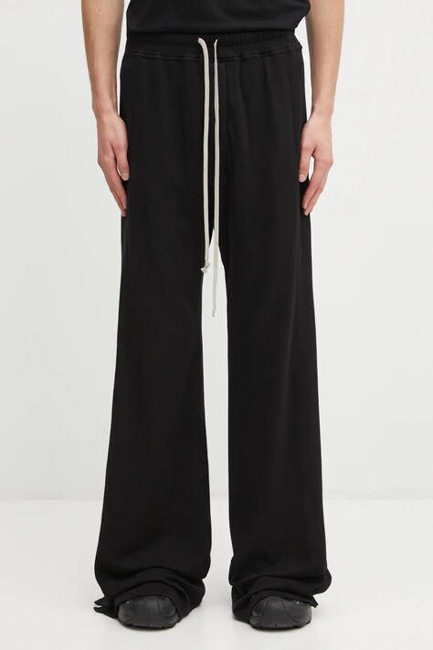 Rick Owens DRKSHDW spodnie dresowe bawełniane Pusher Pants męskie kolor czarny gładkie DU02E7393.JDB