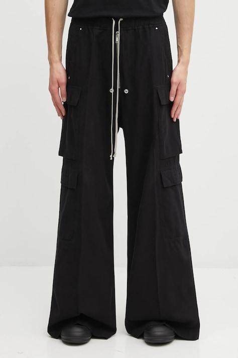 Rick Owens DRKSHDW cotton trousers Double Cargo Jumbo Belas black color DU02E7398.CFL